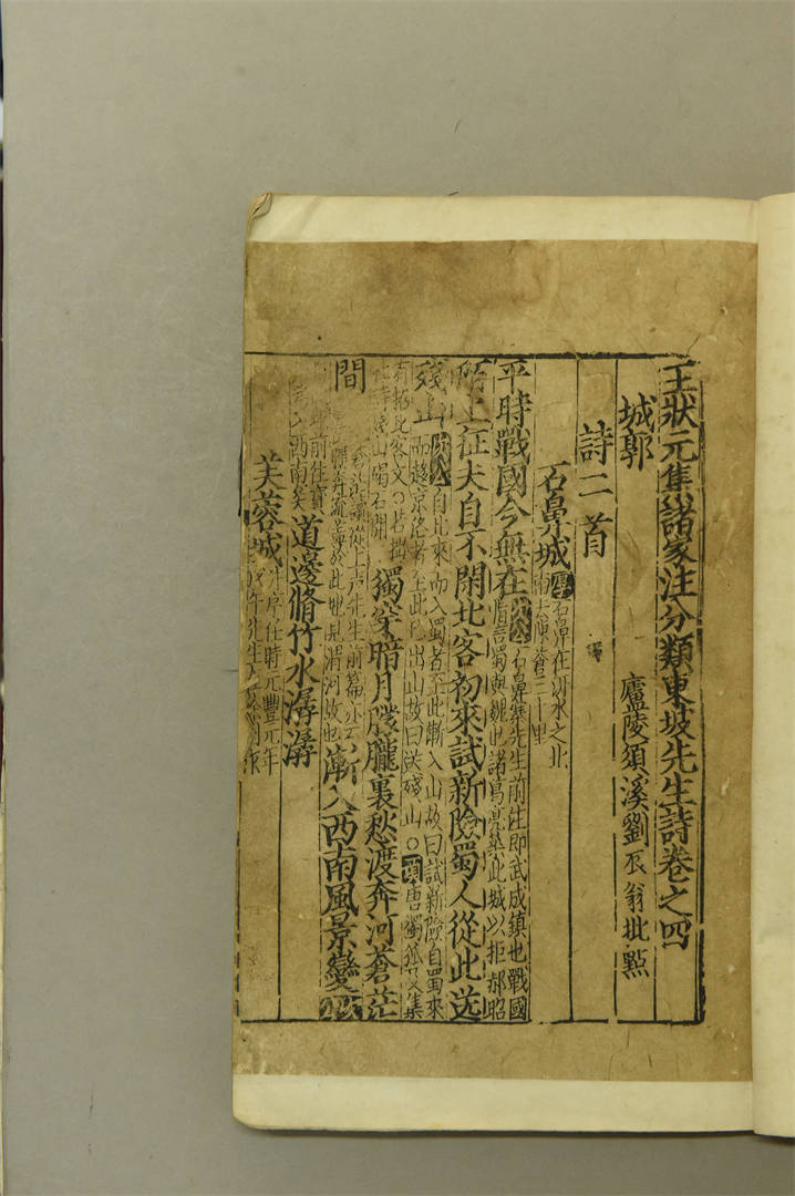 Mr. Wang's Collection of Different School Scholars' Notes on Dongpo's Poems, Song Dynasty